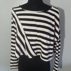 Divided Striped Black And White Women's Top Size 4